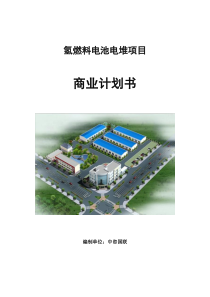 氢燃料电池电堆项目商业计划书参考模板