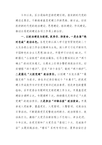 公安分局党建工作汇报
