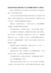 河南安阳市凯信达商贸有限公司火灾事故警示教育学习心得体会