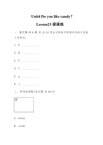 三年级下册英语试题Unit4Doyoulikecandylesson23课课练-人教精通版-无答案