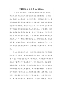 三篇民主生活会个人心得体会