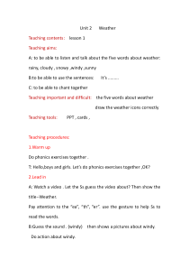 人教版新起点英语二年级下册《Unit 2 Weather lesson 1》教案设计4