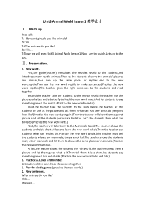 人教版新起点英语六年级上册《Unit 3 Animal World lesson 1》教案设计3