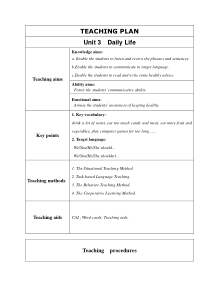 人教版新起点英语六年级下册《Unit 3 Daily Life Lesson 3》公开课教案设计1