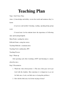 人教版新起点英语六年级下册《Unit 3 Daily Life Story Time》优质课教案2