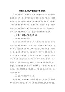 市数字政府改革建设工作情况汇报