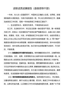 述职述责述廉报告县级领导干部