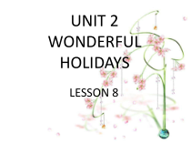 清华版英语六年级下册《unit 2 wonderful holidays lesson 8》PPT课件1 (共18页)