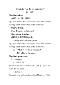 陕旅版英语四年级下册《Unit 4 What do you do on Saturday Part A》集体备课教案03