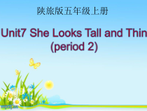 陕旅版英语五年级上册《Unit 7 She looks tall and thin Part A》优质课PPT课件5