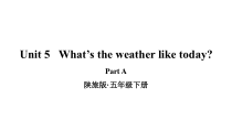陕旅版英语五年级下册《Unit 5 What’s the Weather like Today Part A》集体备课PPT课件02