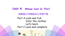 陕旅版英语三年级下册《Unit 4 Whose coat is this》PPT课件（第一课时） (共24页)