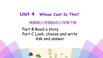 陕旅版英语三年级下册《Unit 4 Whose coat is this》PPT课件（第四课时） (共19页)
