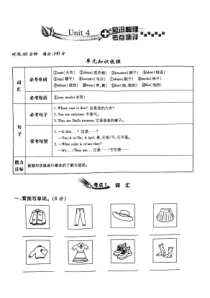陕旅版英语三年级下册《Unit 4 Whose Coat Is This》知识梳理与考点测评卷（PDF版含答案）