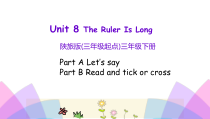陕旅版英语三年级下册《Unit 8 The ruler is long》PPT课件（第二课时）（共15页)