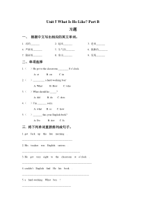 陕旅版英语六年级下册《Unit 5 What Is He Like Part B 》练习（含答案）