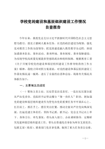 学校党的建设和基层组织建设工作情况自查报告