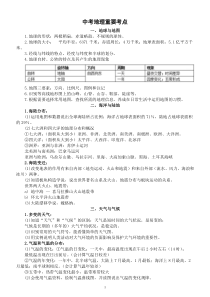 初中地理中考重要考点整理汇总（共6大方面）