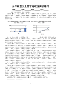 初中语文九年级上册期末非连续性阅读专项练习（2022秋）（附参考答案和解析）