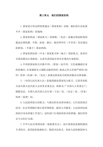 部编版道德与法治六年级上册第三单元《我们的国家机构》知识要点归纳汇总