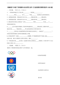 人教部编版六年级下册道德与法制第九课《日益重要的国际组织》一课一练（含答案）