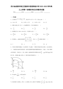 2022-2023学年四川省成都市锦江区嘉祥外国语高级中学高三上学期一诊模拟考试文科数学试题卷含答案逐题解析