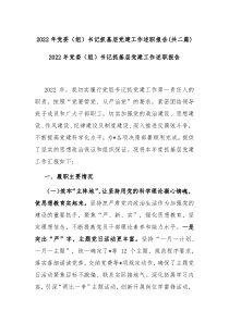 2022年党委组书记抓基层党建工作述职报告共二篇