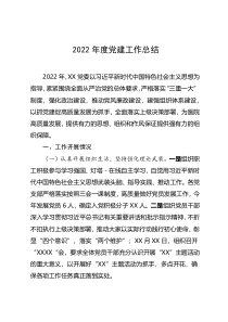 2022年度党建工作总结