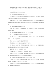 2023年部编版道德与法治八年级下册全册知识点复习提纲