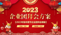 2023年兔年春节企业团拜会PPT课件带内容