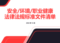 安全生产教育培训课件2022年12月版安全环境职业健康法律法规标准文件清单