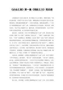 必由之路第一集领航之力观后感范文