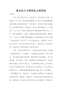 县长在人才座谈会上的讲话