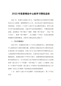 2022年党委理论中心组学习情况总结
