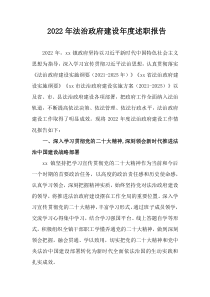 2022年法治政府建设年度述职报告