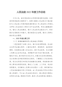 人民法庭2022年度工作总结