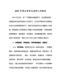 2022年党支部书记述职工作报告