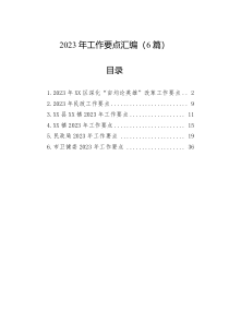 2023年工作要点汇编6篇