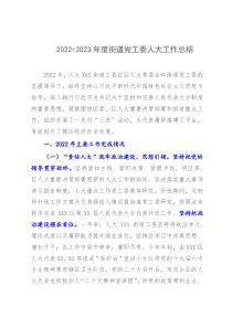 2022-2023年度街道党工委人大工作总结