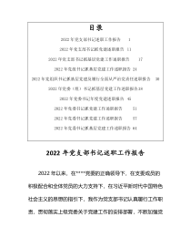 2022年党支部党委书记党建工作述职报告材料10篇