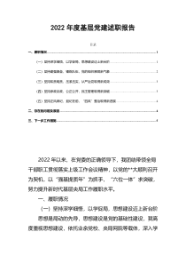 2022年度基层党建述职报告