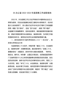XX办公室2022-2023年度团青工作述职报告