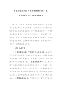 城管局局长2022年述责述廉报告共二篇