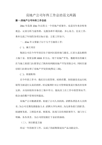 房地产公司年终工作总结范文两篇