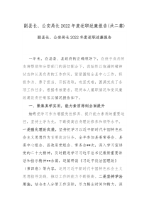 副县长公安局长2022年度述职述廉报告共二篇