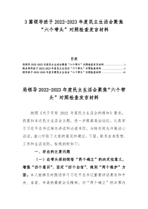3篇领导班子2022-2023年度民主生活会聚焦六个带头对照检查发言材料