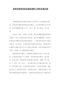 高举加强党的政治建设旗帜心得体会集合篇