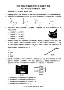 2023年1月重庆市高2020级2023届高三高考一诊物理试卷及答案全网首发