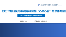 关于对新型冠状病毒感染实施乙类乙管的总体方案解读学习PPT