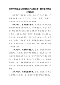 2023年某县新冠病毒感染乙类乙管贯彻落实情况汇报总结